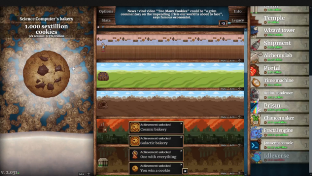 Cookie Clicker Gameplay Screenshot