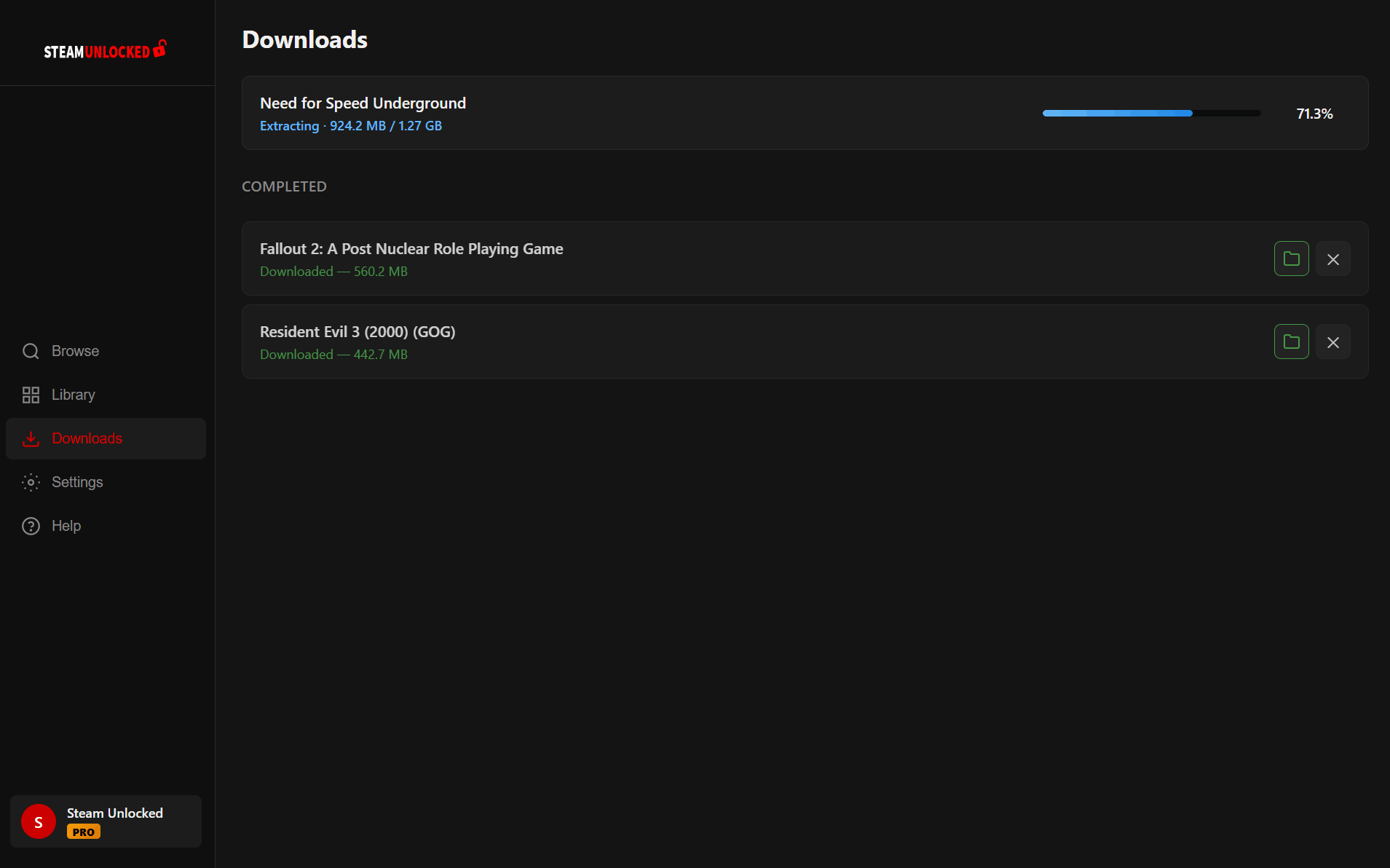Download manager with progress tracking